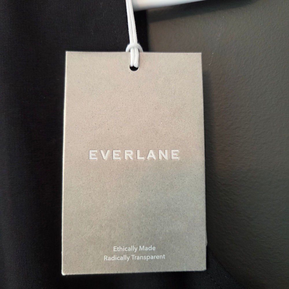 NEW Everlane The Dream Shift Dress Black Sleeveless Mini Cotton Modal Small LBD - Picture 6 of 10